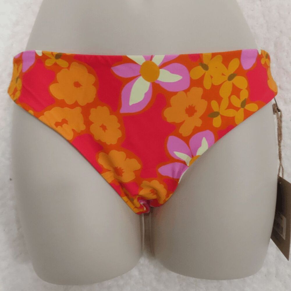 Stone Fox Swim Red Floral Retro Pop Bliss Roca Bottom Size Small